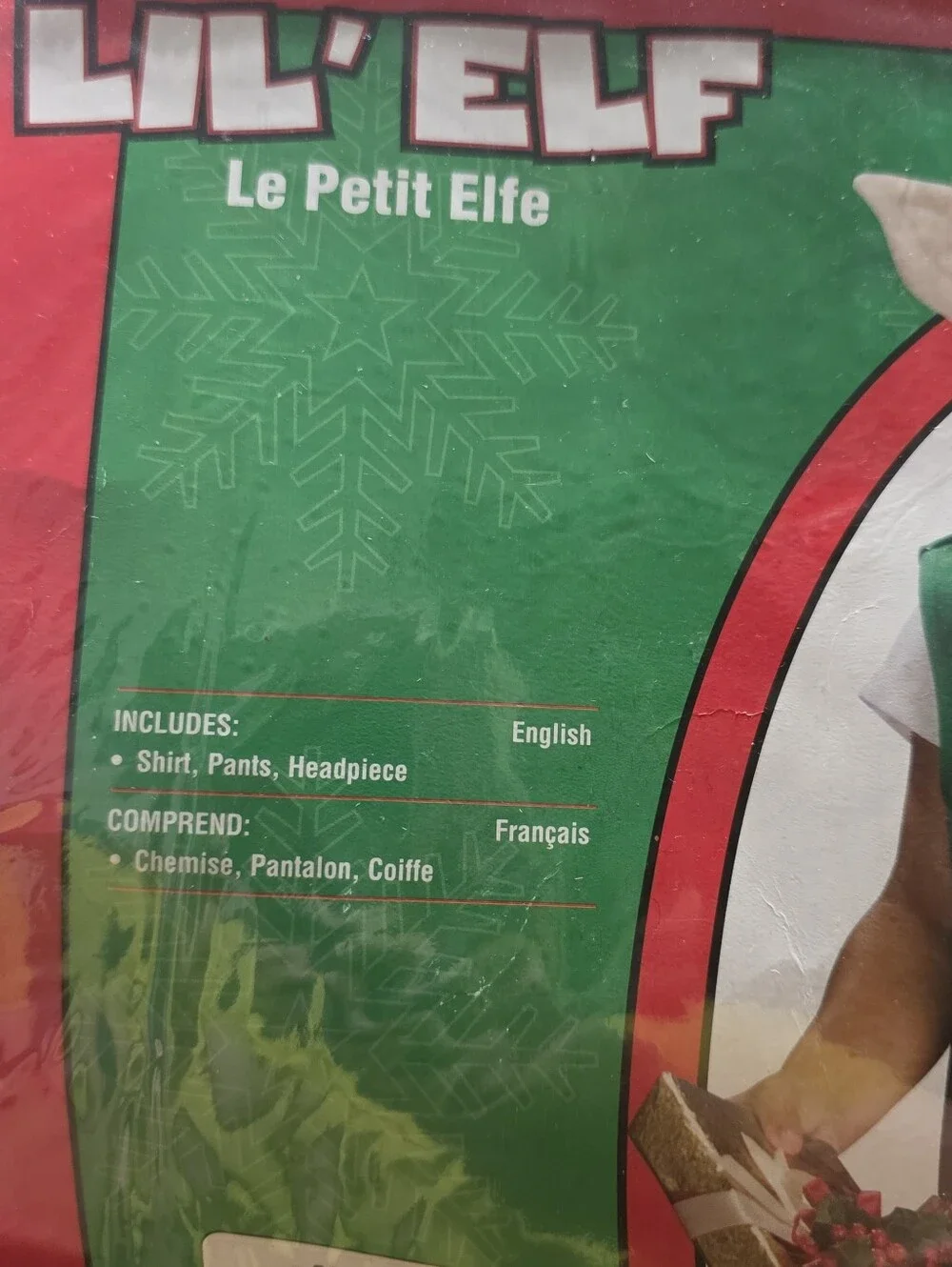 Lil' Elf Costume Size S (4-6) Fits Youth 3-4 Years